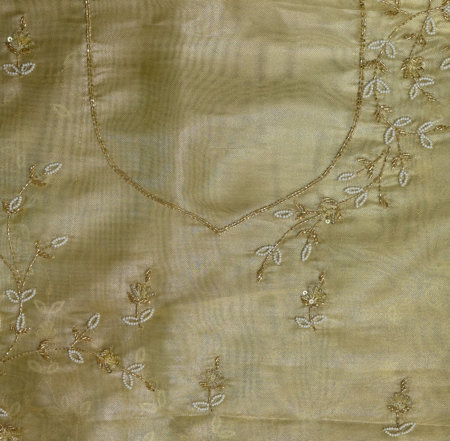Madhvi - Ivory Tissue Organza Hand Work Saree