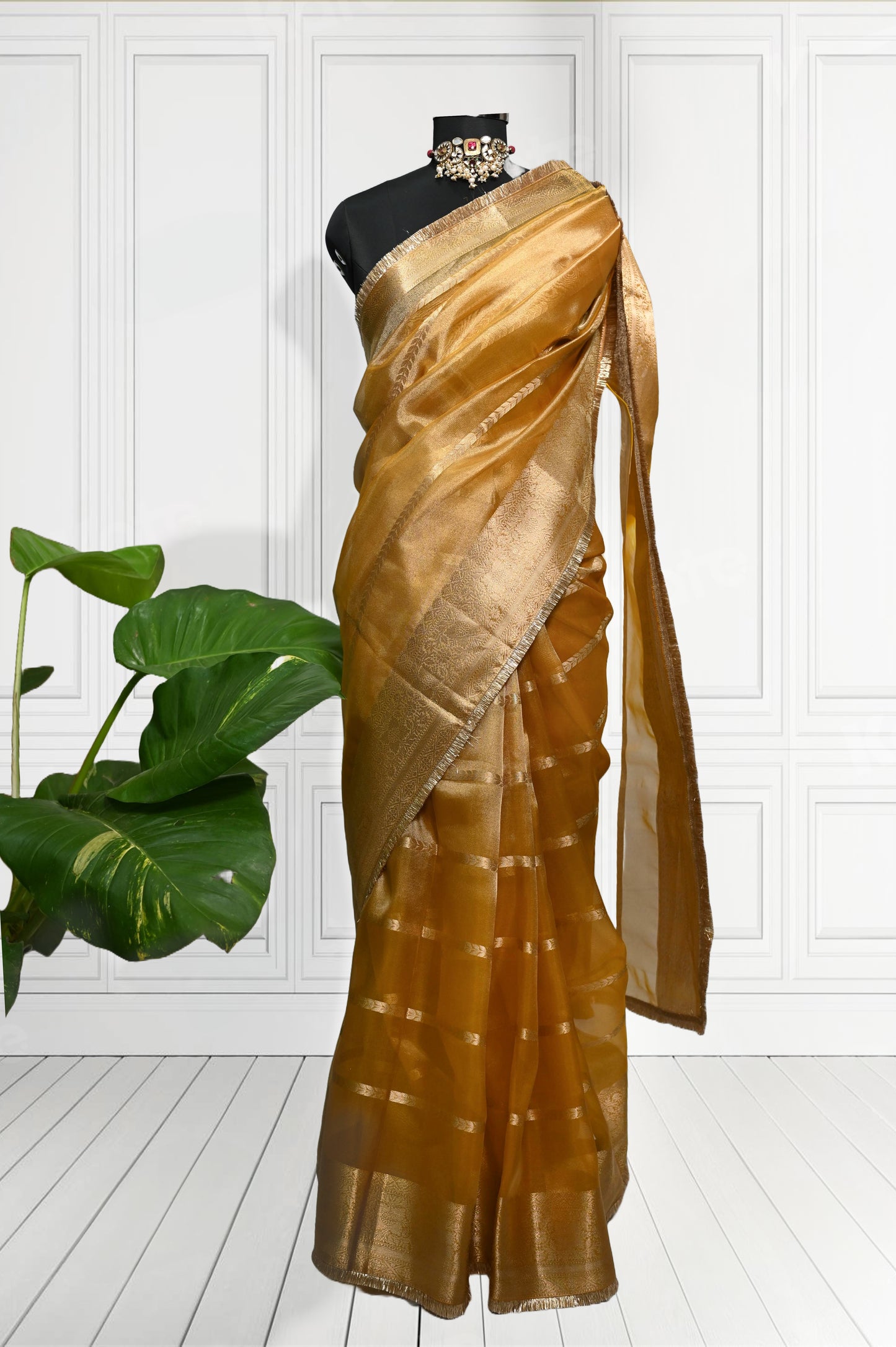 Roop - Yellow Tissue Benarasi Saree