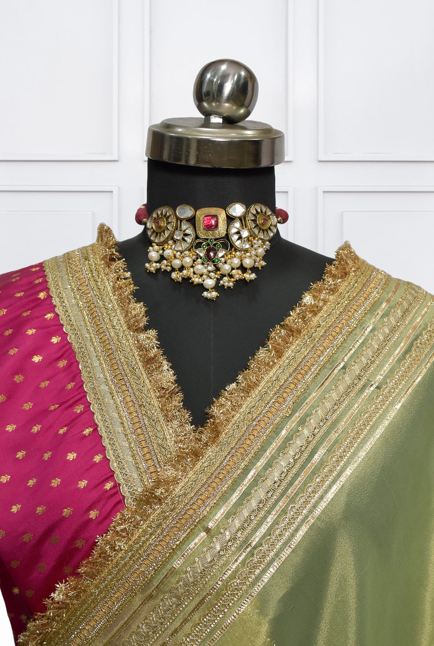 Swaragini Tissue Saree - Green Dual tone (Copy)