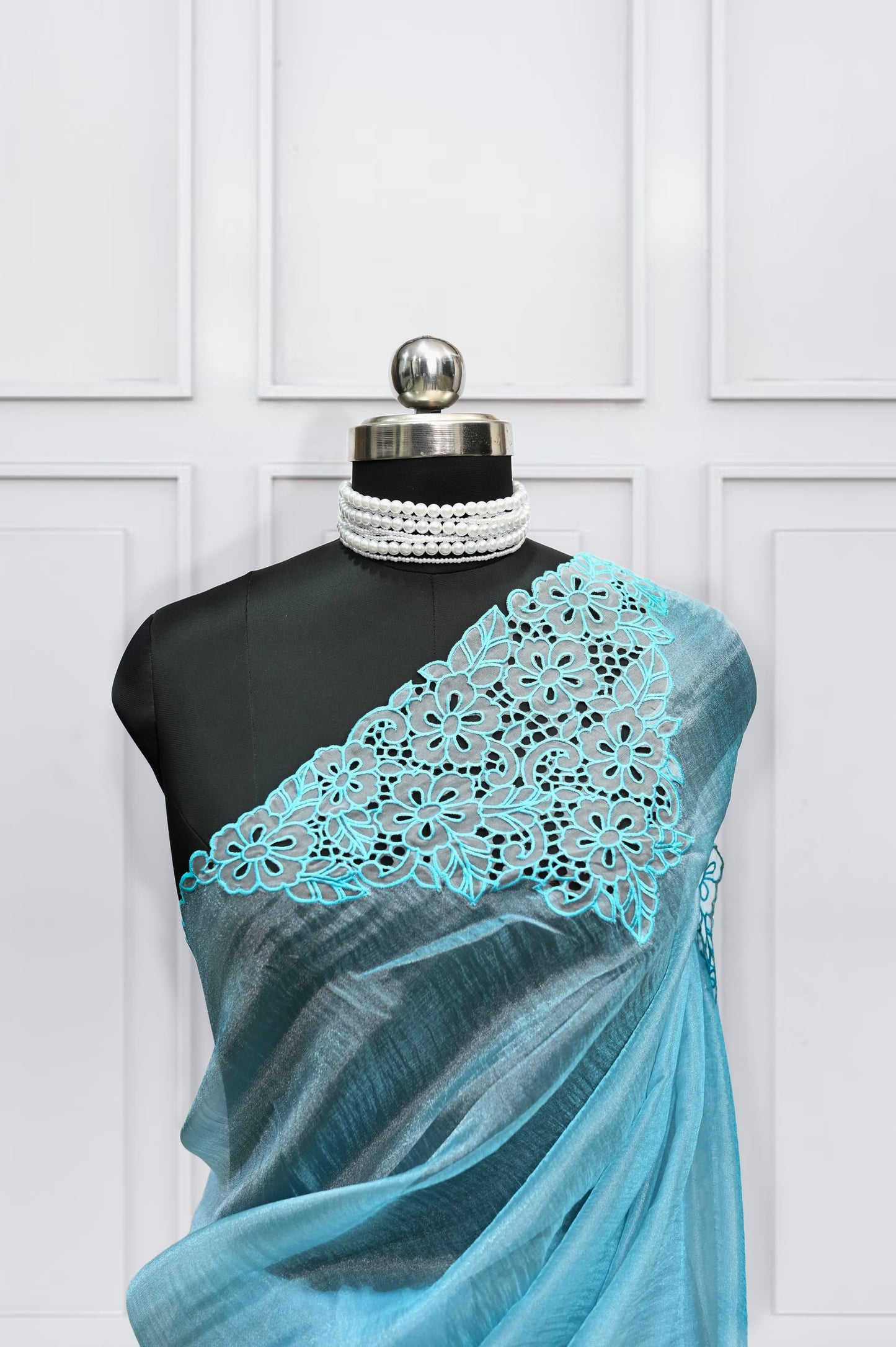 Blue Organza Saree
