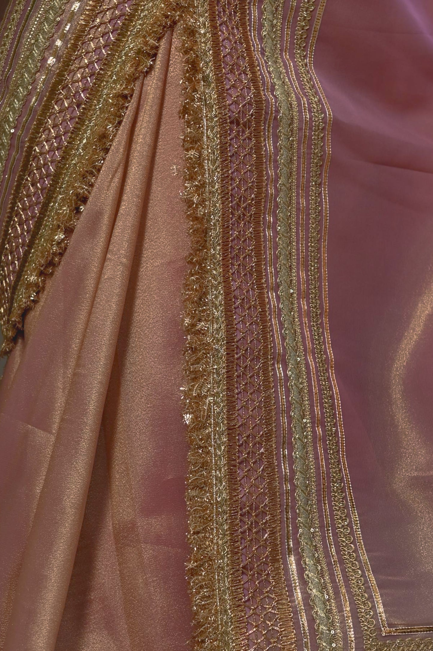 Swaragini Tissue Saree - Mauve Dual tone