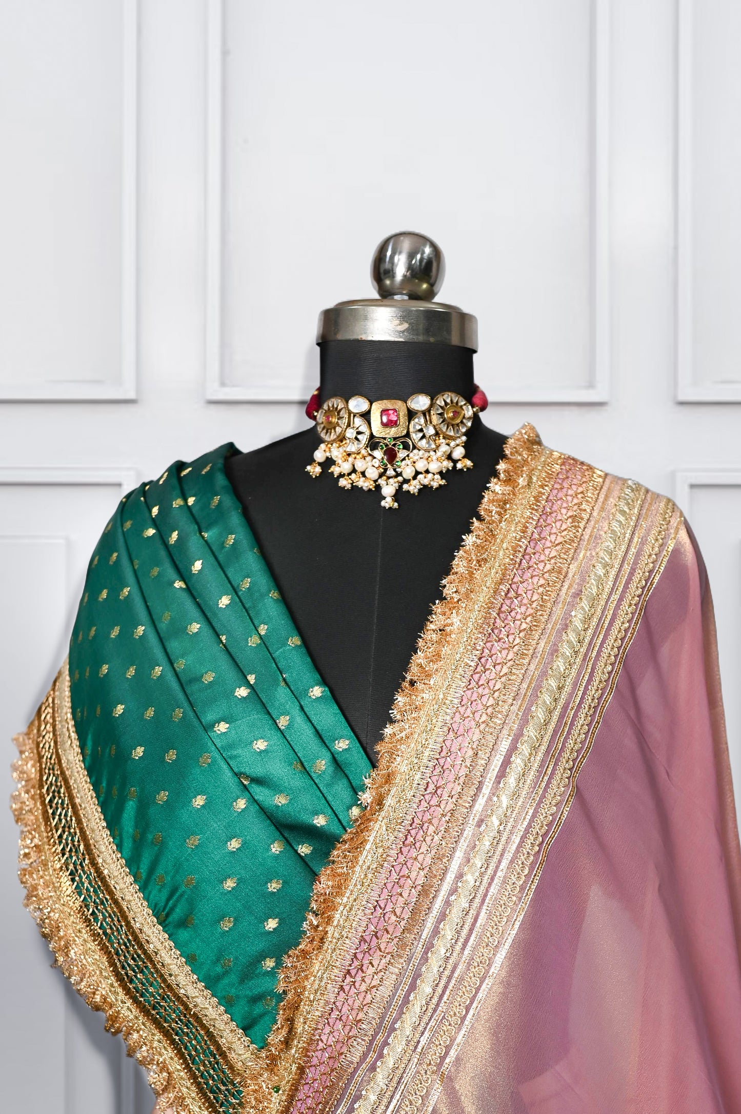 Swaragini Tissue Saree - Mauve Dual tone