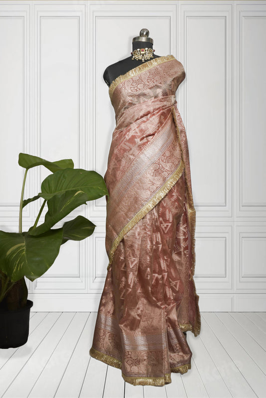 Maahi - Orange Tissue banarasi saree