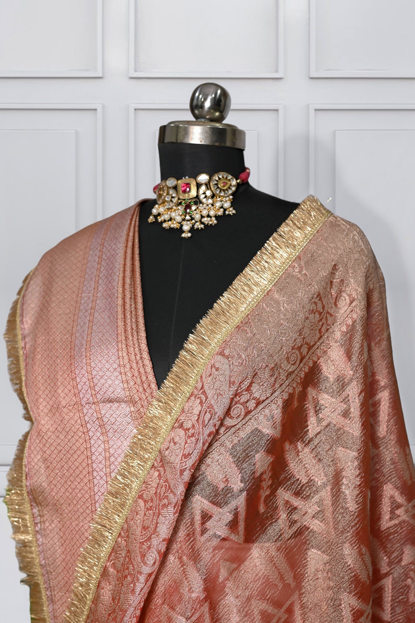 Maahi - Orange Tissue banarasi saree