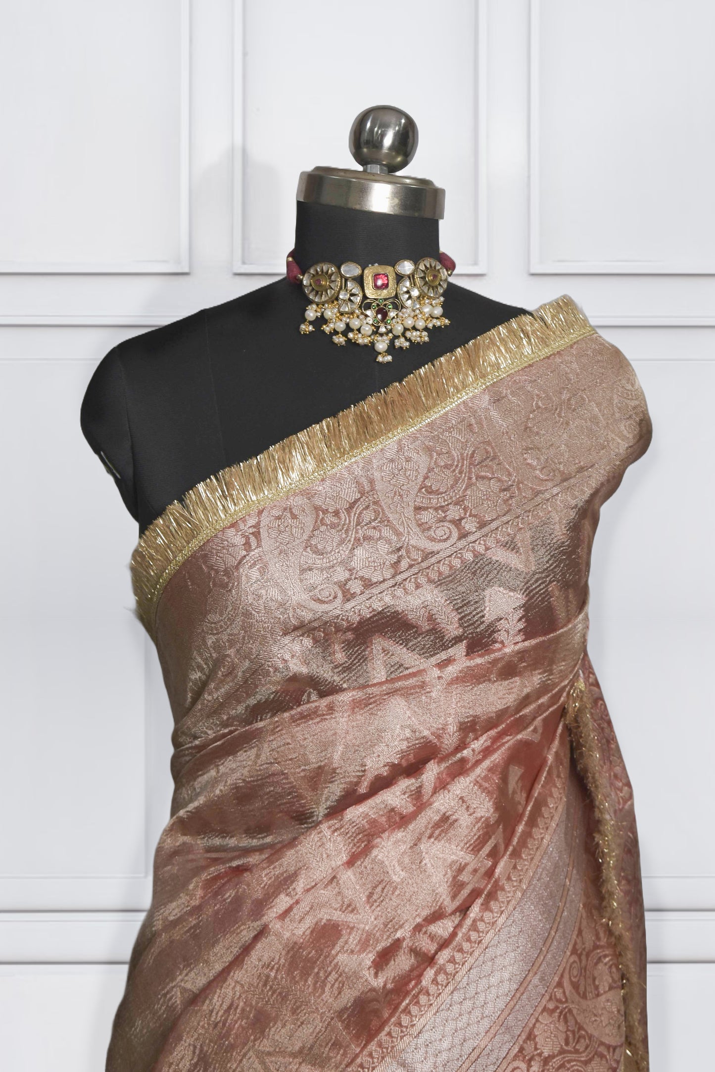 Maahi - Orange Tissue banarasi saree