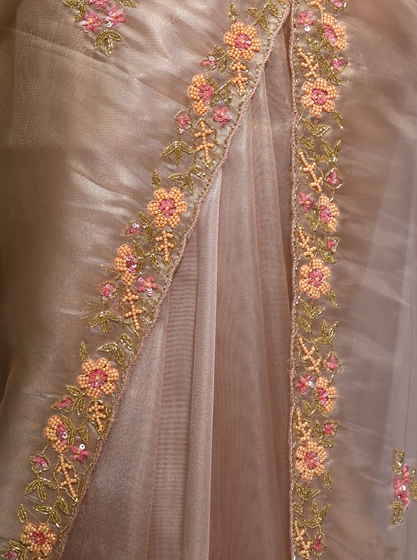 Heer - Designer Tissue Saree with Hand Work